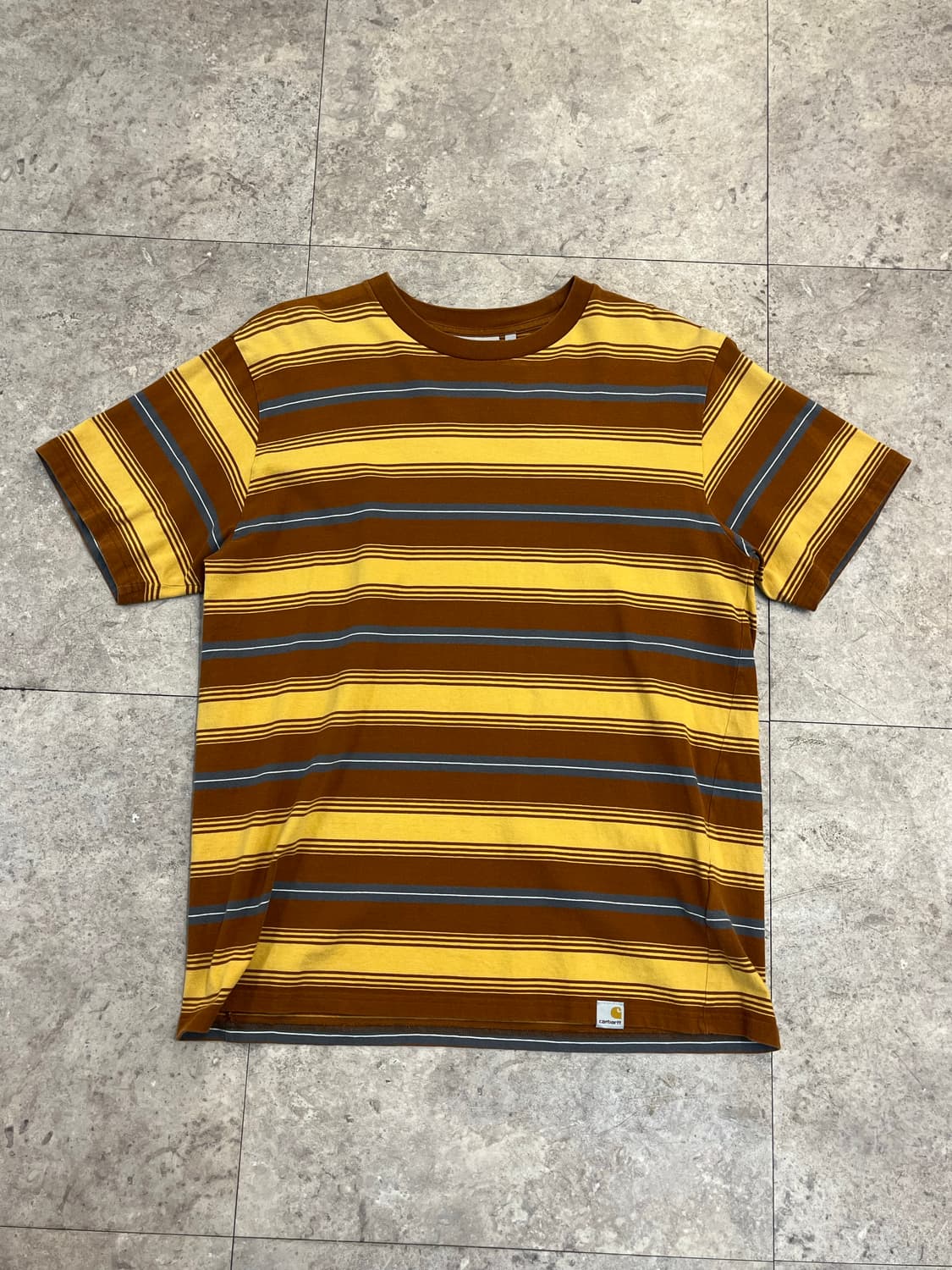 칼하트 스트라이프 반팔티 브라운 XL #csz3406 상품이미지4