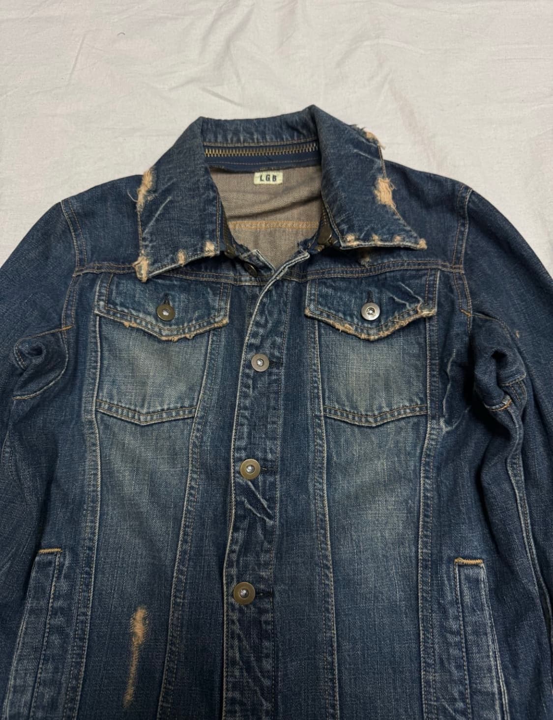LGB 디스트로이드 지퍼 데님 자켓 상품이미지4