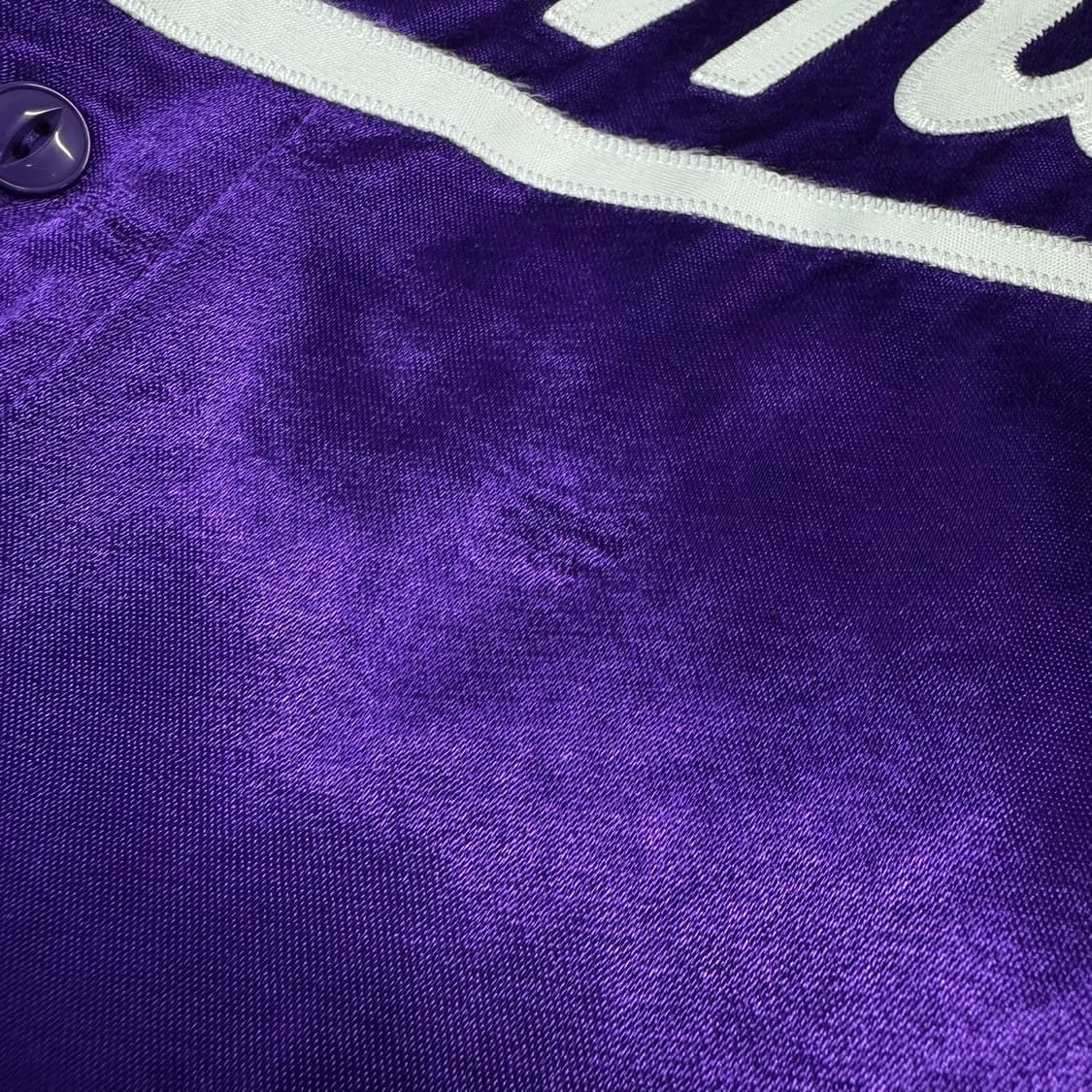 슈프림(SUPREME) 17ss 퍼플 새틴 스펠아웃로고 베이스볼 저지 상품이미지6