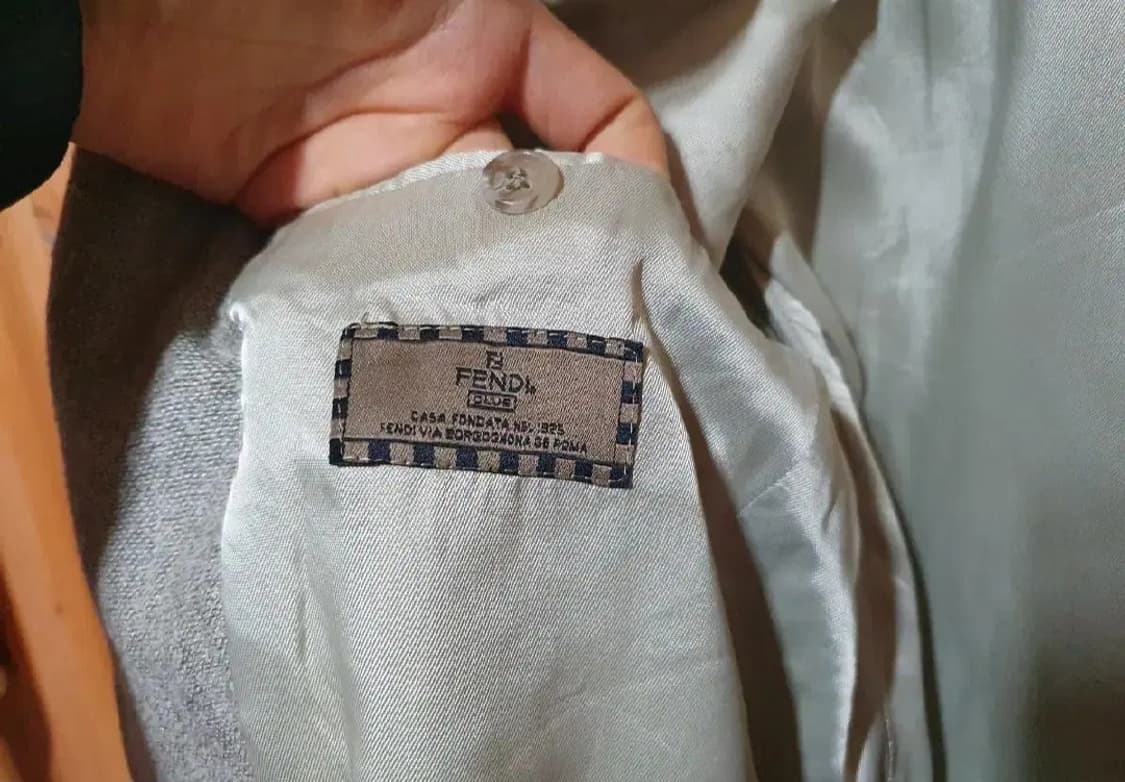 vtg 펜디 정품 울 린넨 블레이저 자켓 남성 100 상품이미지4