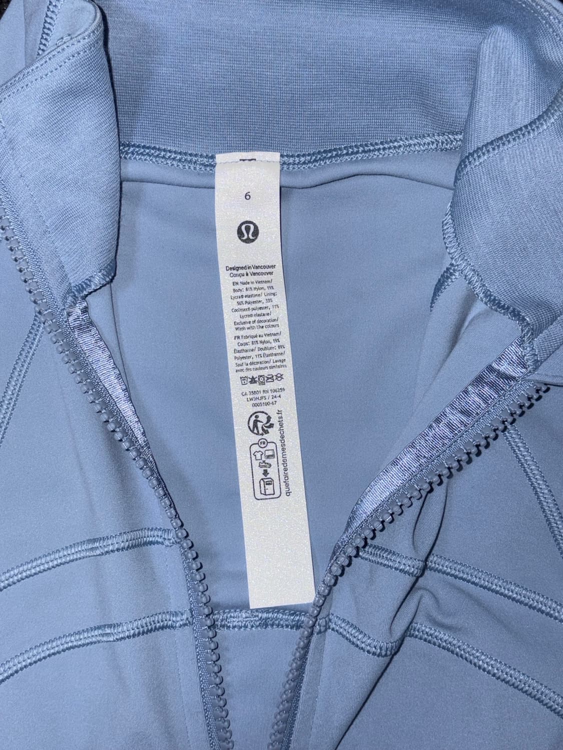 (택,가방포함)룰루레몬 크롭 디파인 자켓 블루 윌로우 6사이즈 상품이미지2