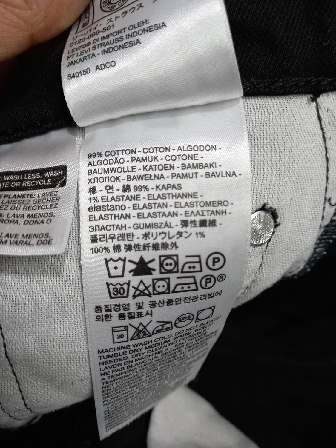 30 리바이스514 콜롬비아 스판 일자진 블랙 크롭진 30-206 상품이미지9