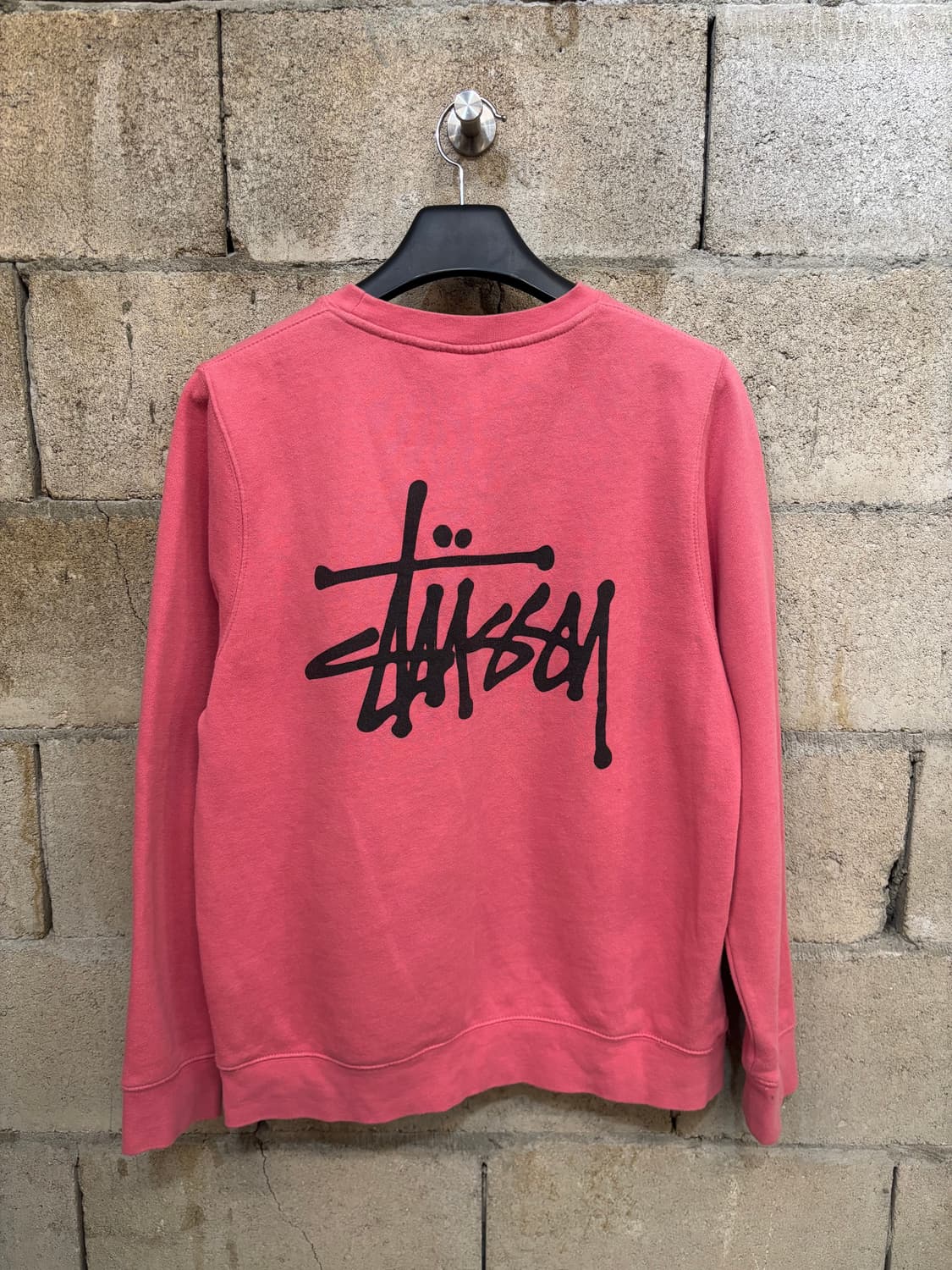 스투시 핑크 스탁 로고 맨투맨 상품이미지4