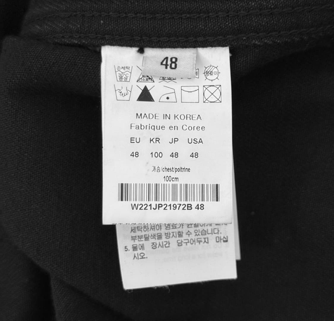 [48] 우영미 남성 22fw 하이넥 데님 봄버 점퍼 자켓 블랙 상품이미지9