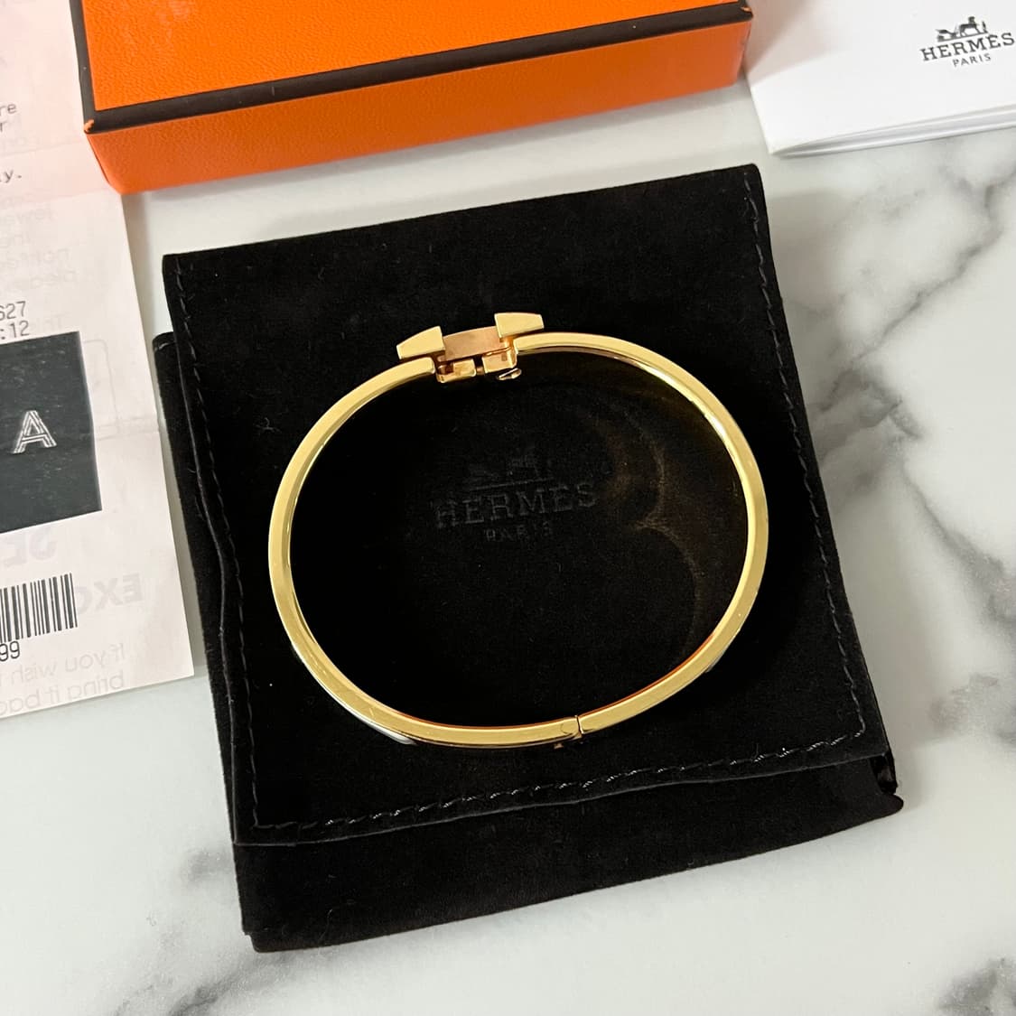 [S급/정품] 에르메스 클릭아슈 화이트 골드 팔찌 PM 상품이미지5