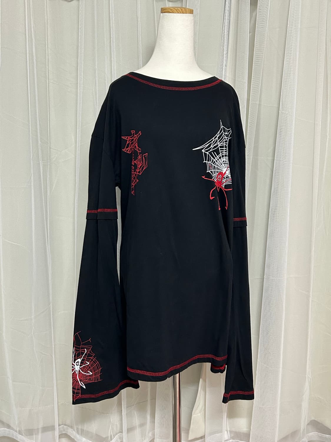 펑크 스티치 디테일 레이어드 롱슬리브 상품이미지1