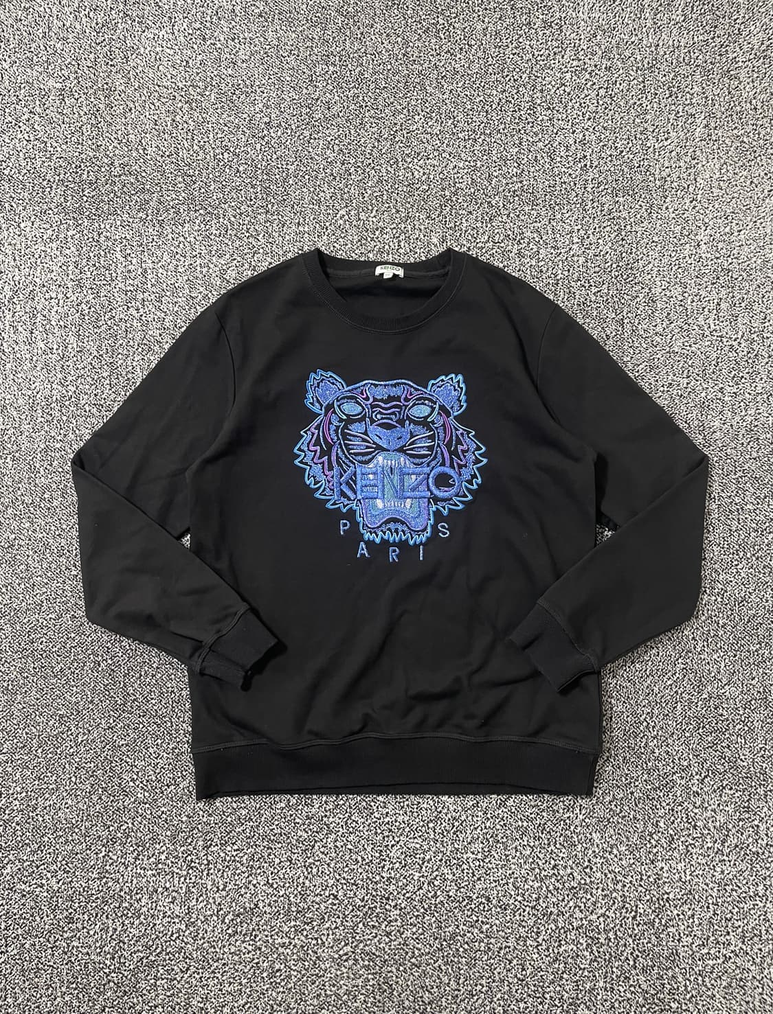 빈티지9. Kenzo 겐조 타이거 자수 맨투맨 스웻셔츠 블루네온 상품이미지1