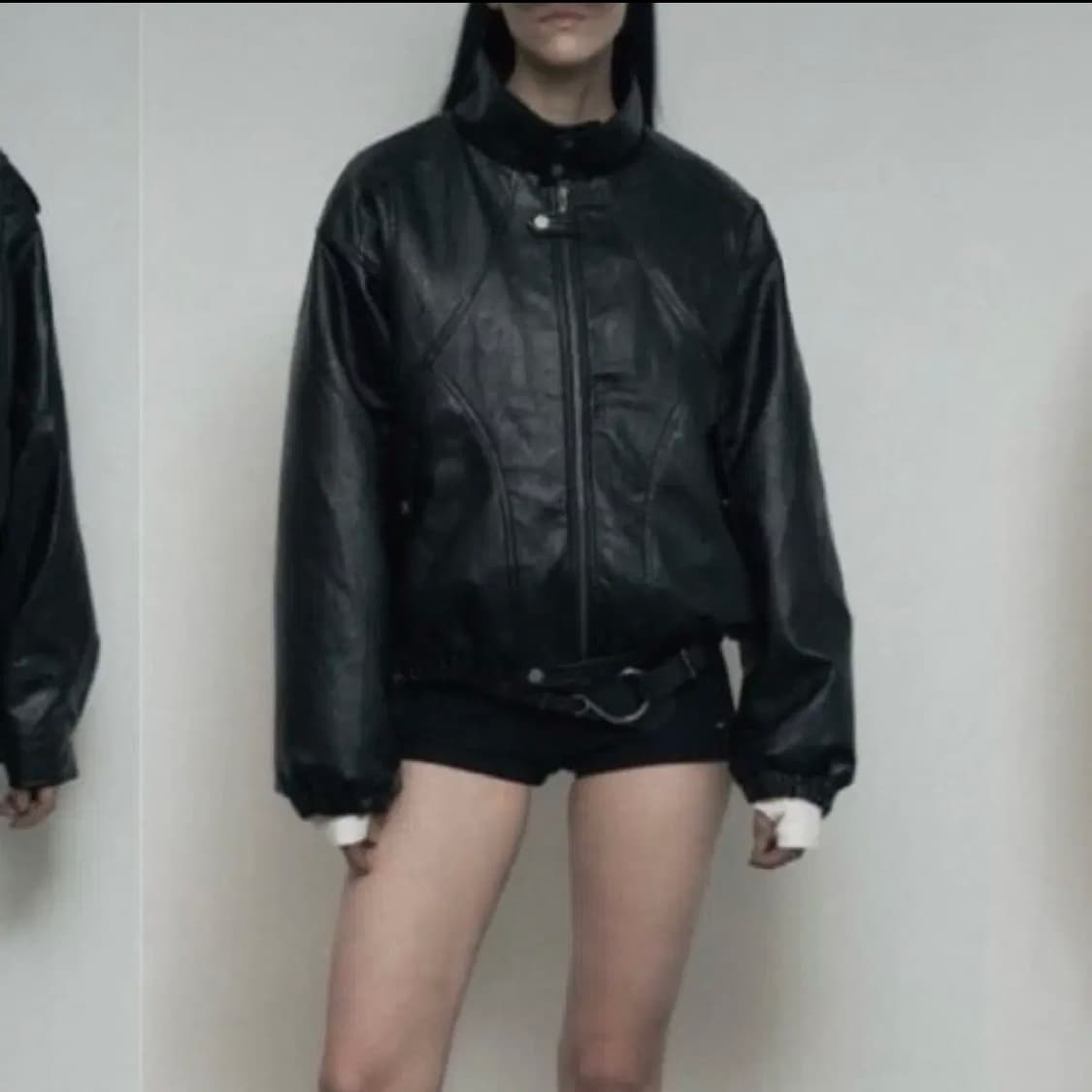 보헤미안서울 보헴서 레더 하이넥 모토 자켓 오버핏 상품이미지2