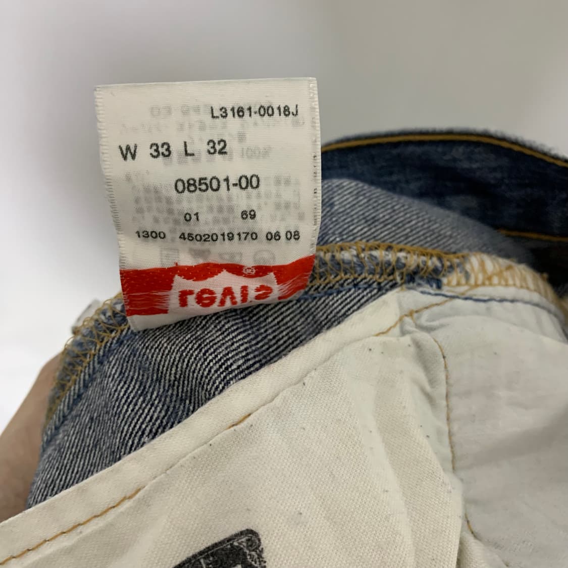 리바이스 501 데님팬츠 데미지 워싱진 청바지 32인치 00s 상품이미지9