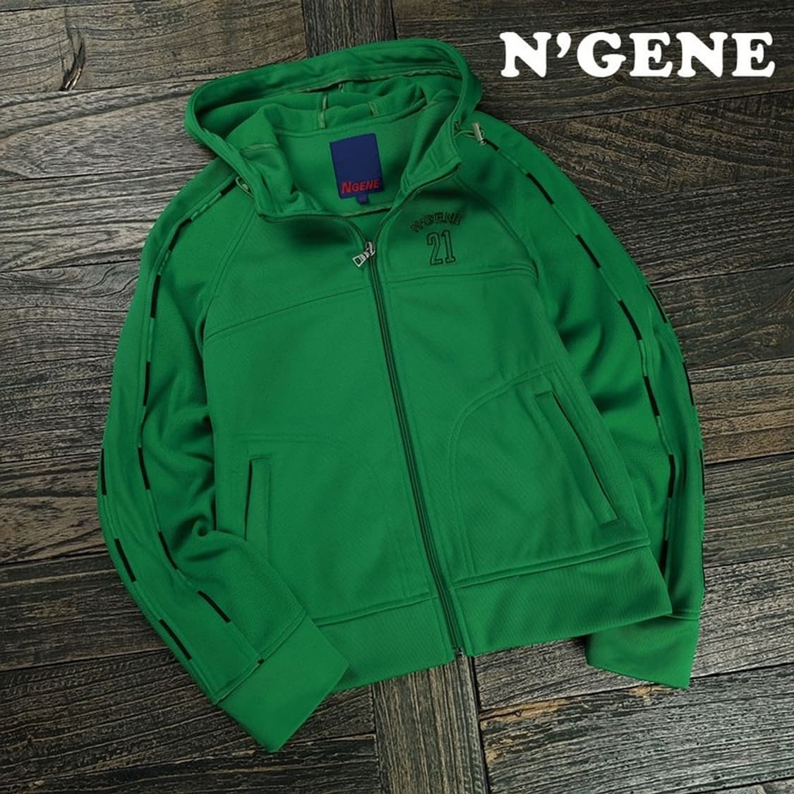 [엔진] 빅로고 빈티지 후드 집업 그린 M19766 상품이미지1