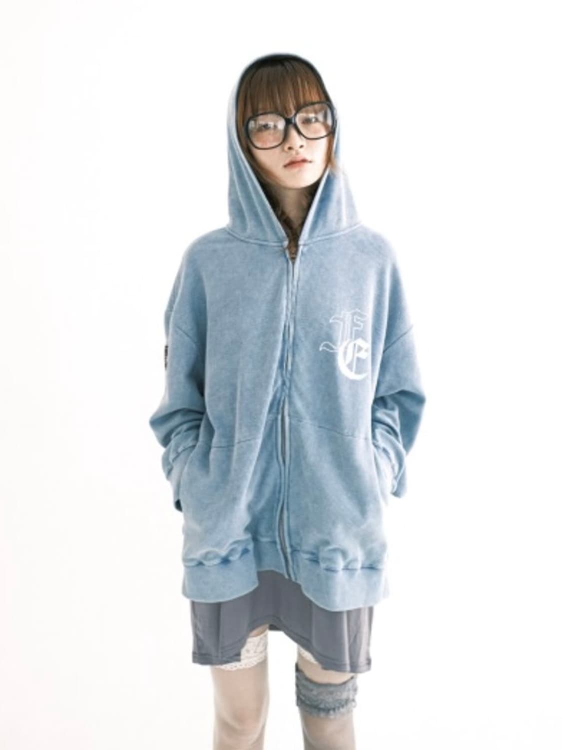 샵페어리 워싱 와플 후드집업 상품이미지2