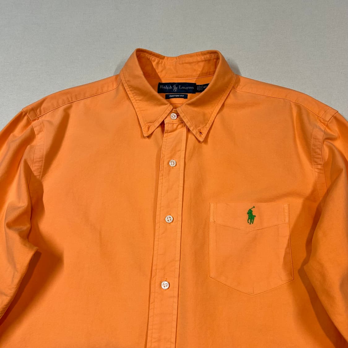 XL) 폴로 랄프로렌 클래식 원포켓 옥스포드 셔츠 주황색 상품이미지3