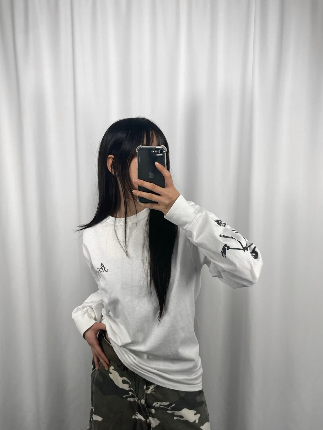 스투시 화이트 롱슬리브 상품이미지1