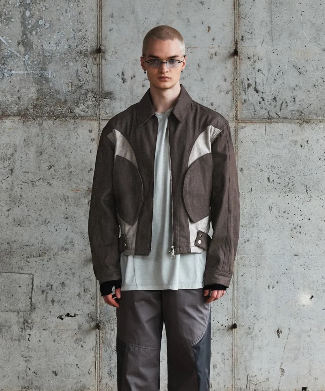 [M] 애드오프 사이드 탭 데님 자켓 브라운 상품이미지1