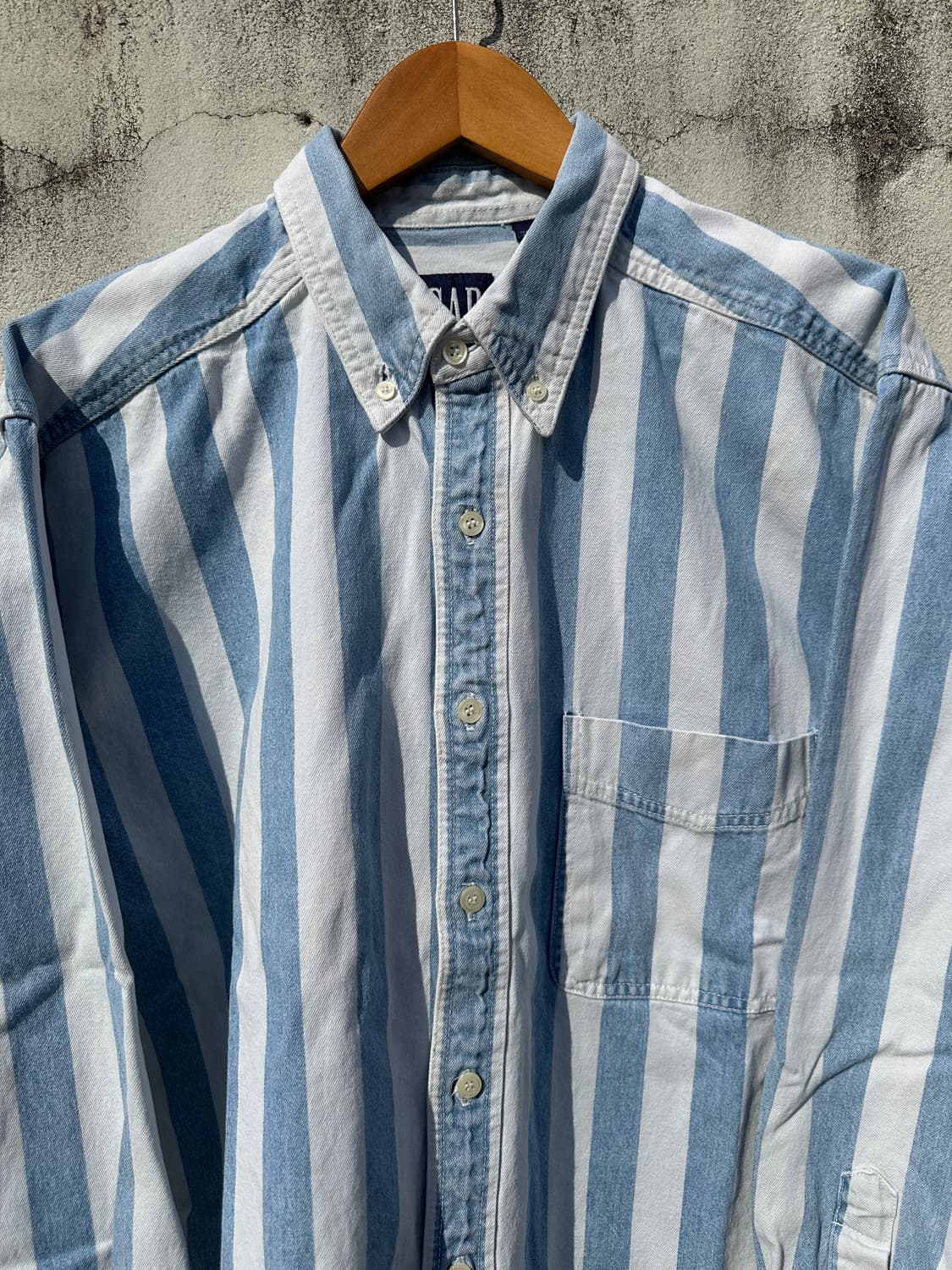 [XL] 00s GAP 올드 갭 스트라이프 트윌코튼 셔츠 상품이미지2
