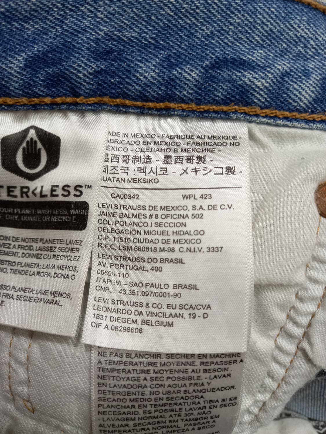 35-36 리바이스501 멕시코 스판 일자 연청 35-252 상품이미지8