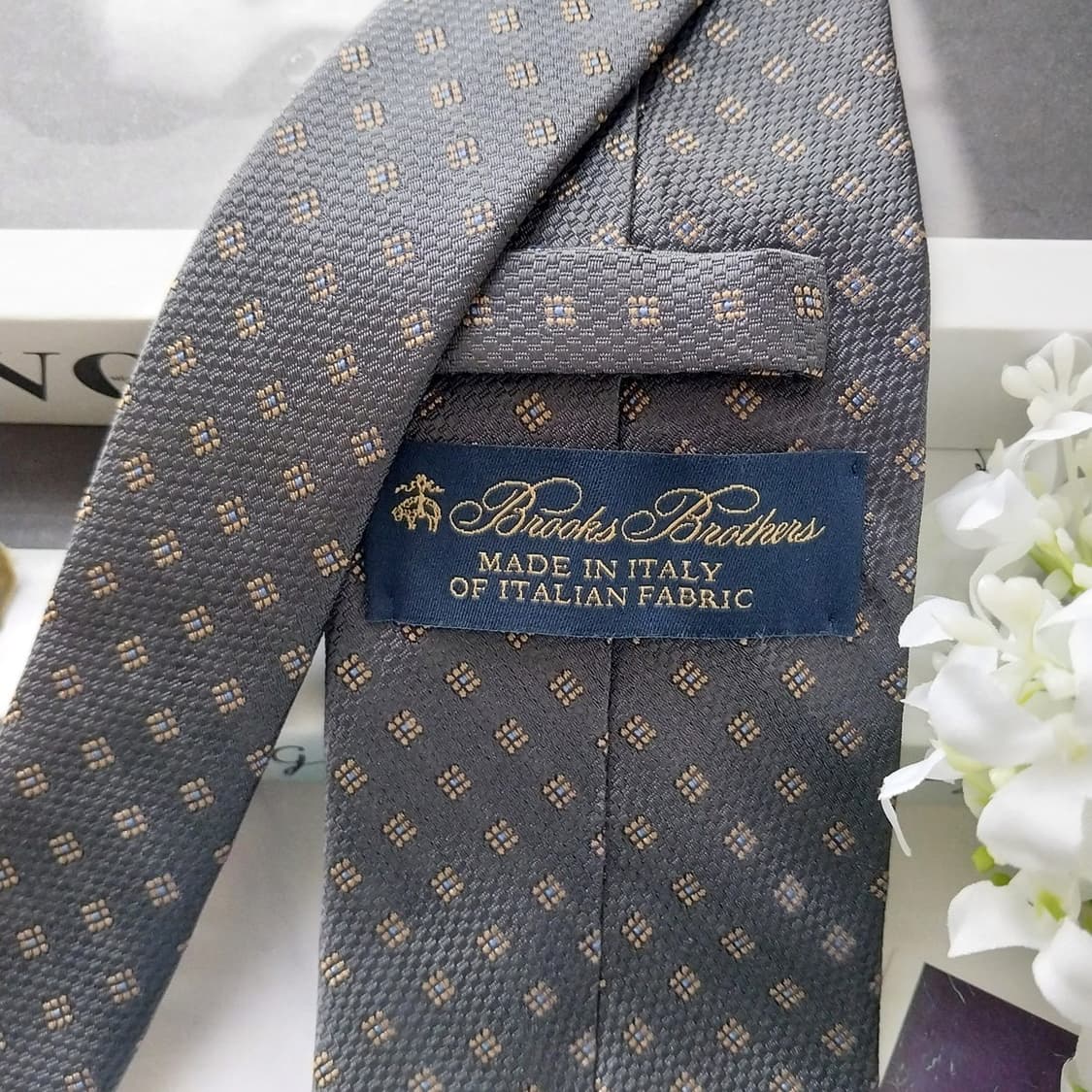 브룩스 브라더스 실크 그레이 자카드 넥타이 8.4cm A+등급 K1484 상품이미지7