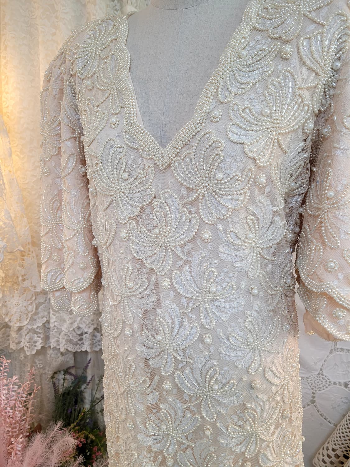 레이스비즈진주드레스 상품이미지2