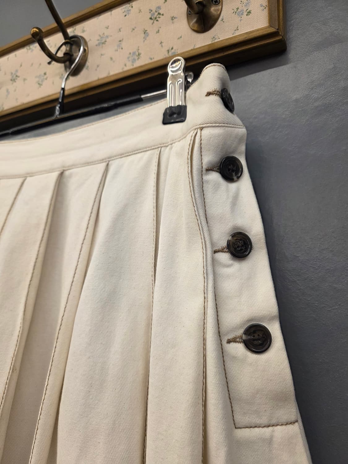 일본빈티지 옆단추면스커트 상품이미지2