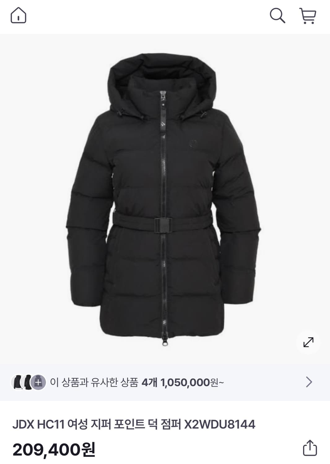 JDX 여성 벨티드 후드 패딩 코트 90 상품이미지10