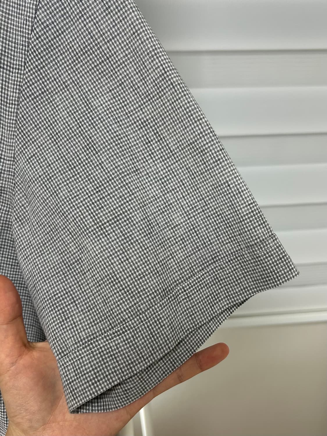 (남성) 반팔 회색 체크셔츠 105 상품이미지5