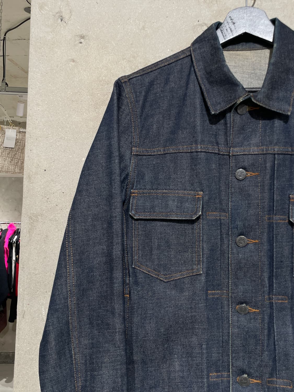 아페쎄 진청 생지 데님 자켓 상품이미지2