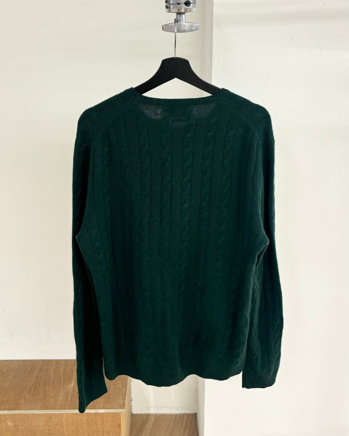 맥캐런 앤 선즈 그린 캐시미어 혼방 울 케이블 니트 상품이미지6