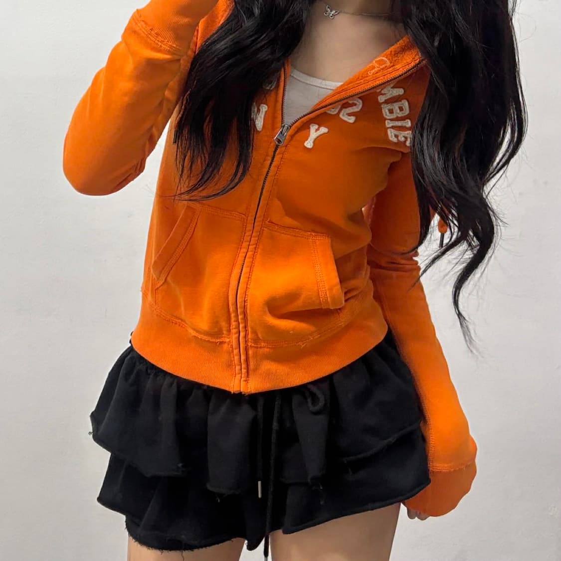 아베크롬비 y2k 여리핏 대대장 작사 후드집업 희귀져지(S) 상품이미지3