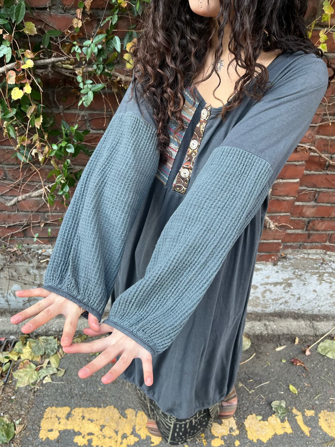 일본무드 패치 자수포인트 원피스 상품이미지4