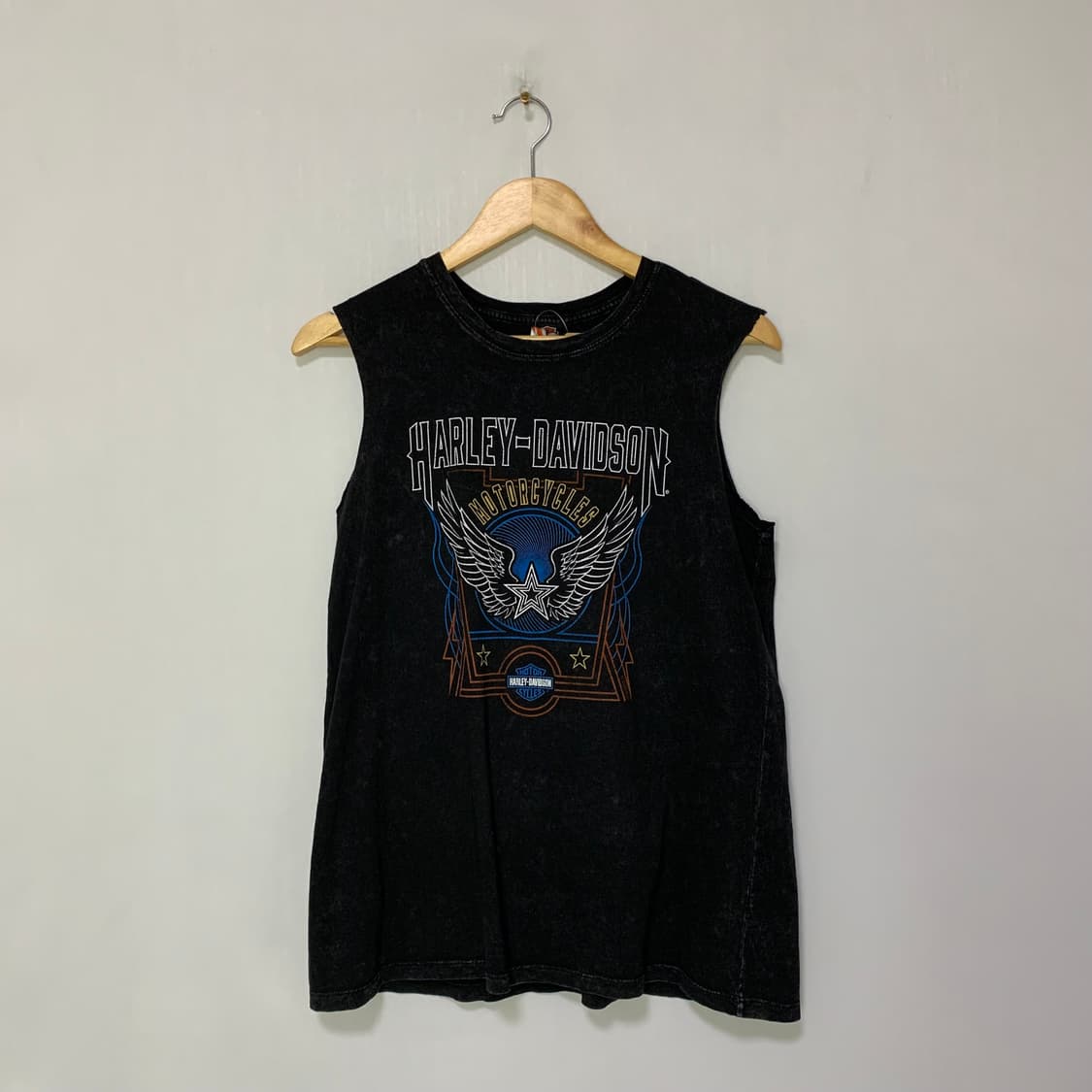 할리 데이비슨 빈티지 프린팅 슬리브리스 펑크 나시 L 남녀공용 상품이미지1