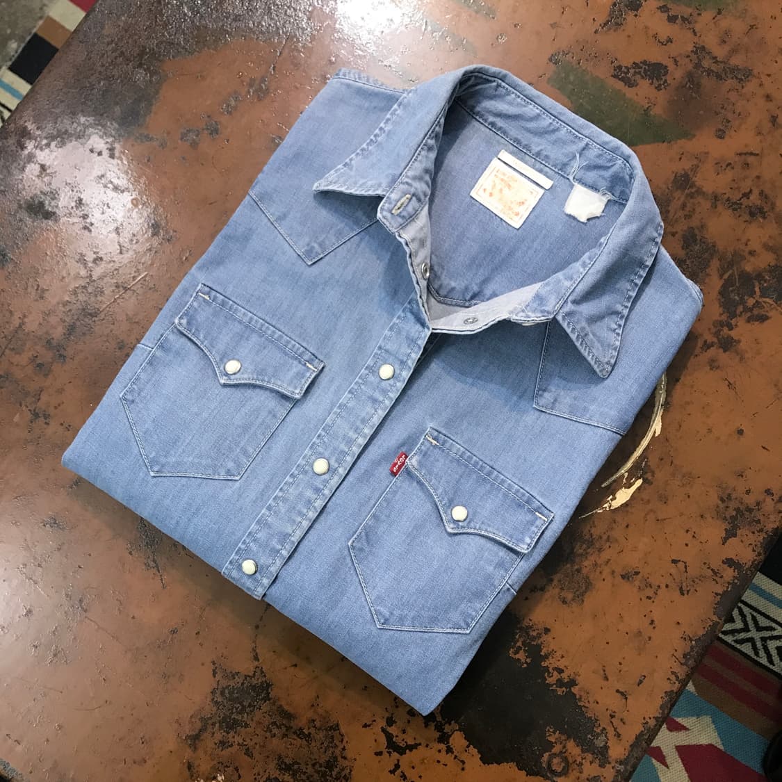 리바이스 중청 데님 웨스턴 셔츠 여성 55 사이즈  상품이미지1