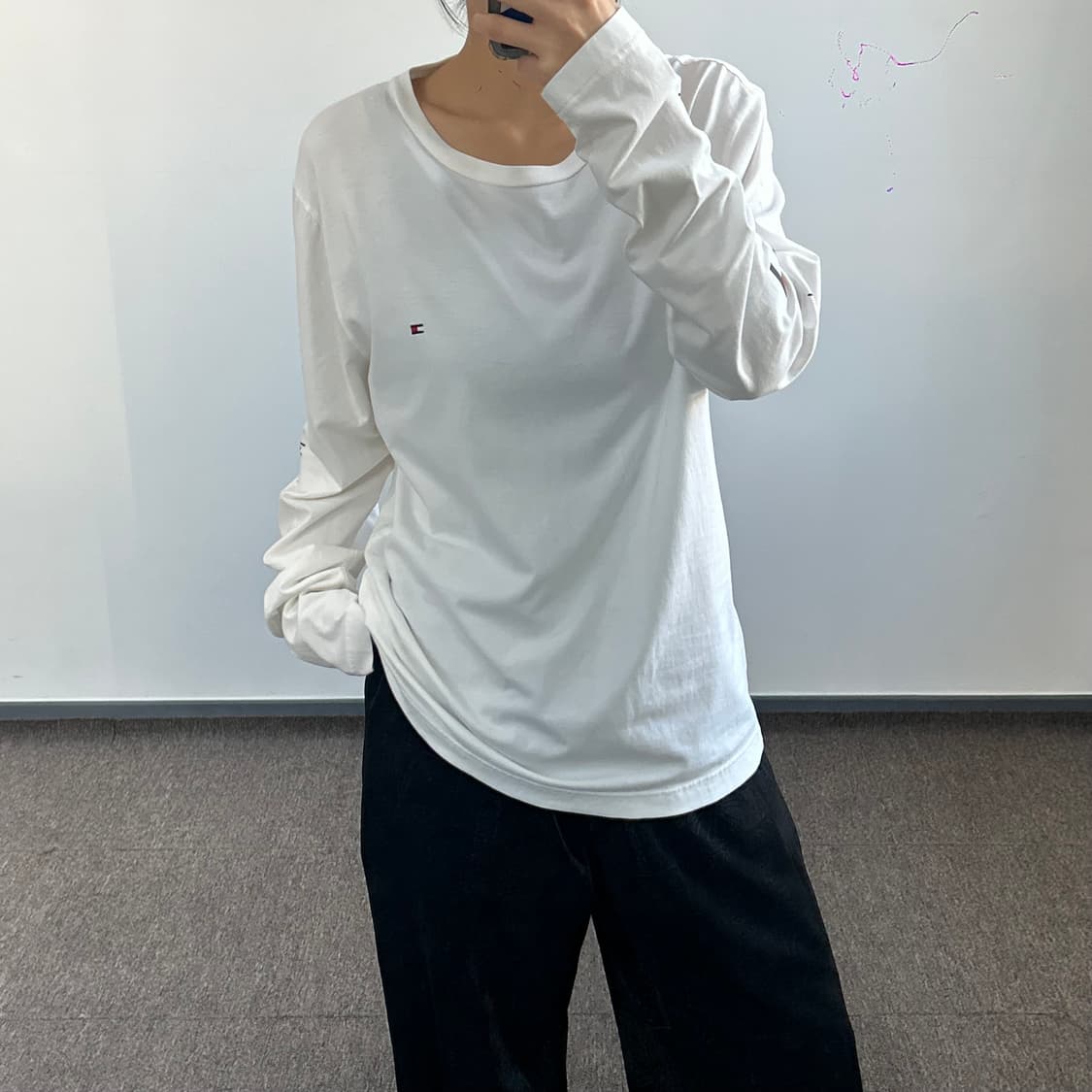 Tommy hilfiger 타미힐피거 사이드로고 화이트 롱슬리브 상품이미지2