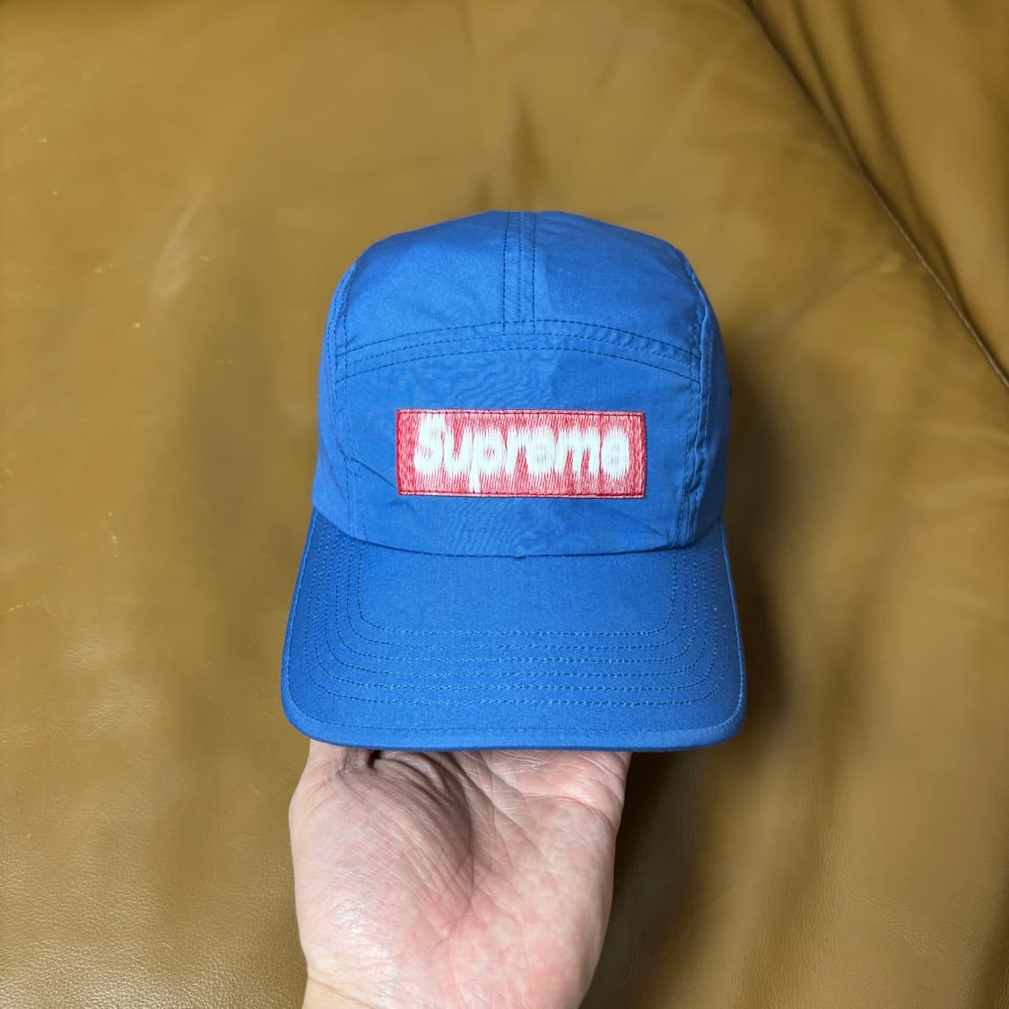 슈프림 캠프캡 모자 박스로고 리버스드 라벨 로얄 블루 상품이미지2