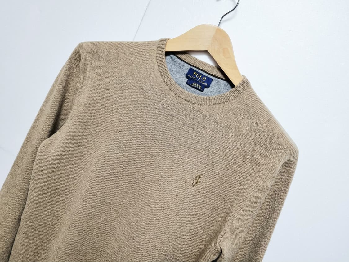 남성 폴로 메리노 울 100% WOOL 양모 모 라운드 긴팔 니트 상품이미지1