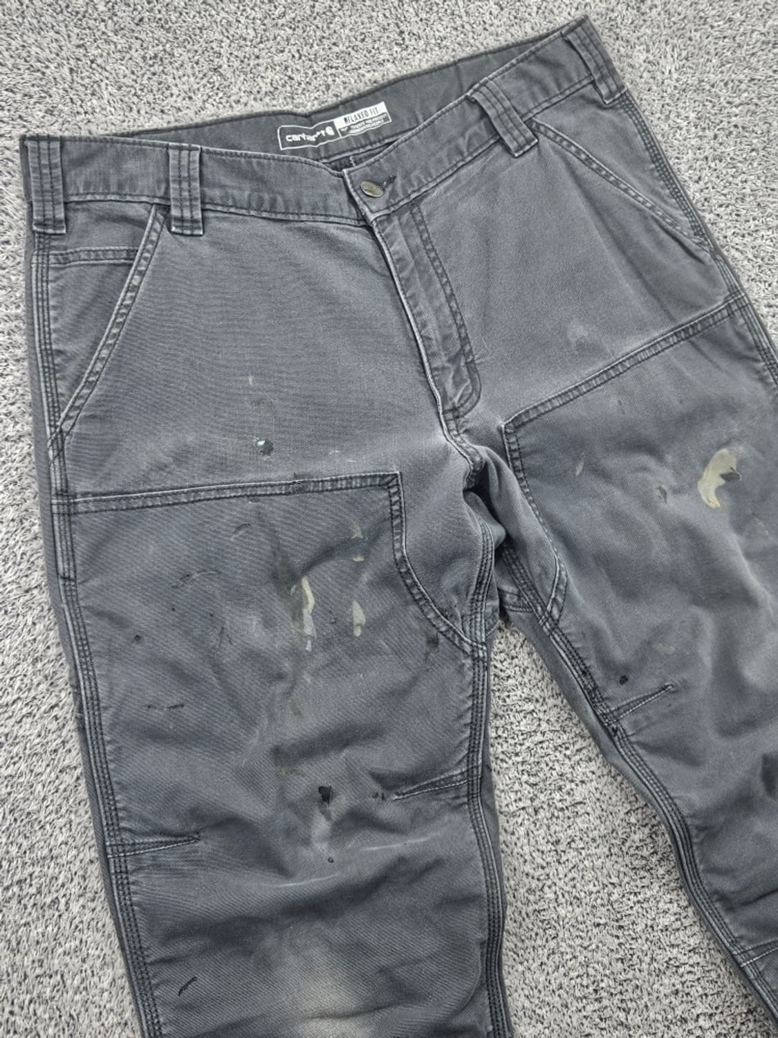 칼하트 코튼 캔버스 카펜터 더블니 워크 팬츠 ( 34X30 )/11552 상품이미지5