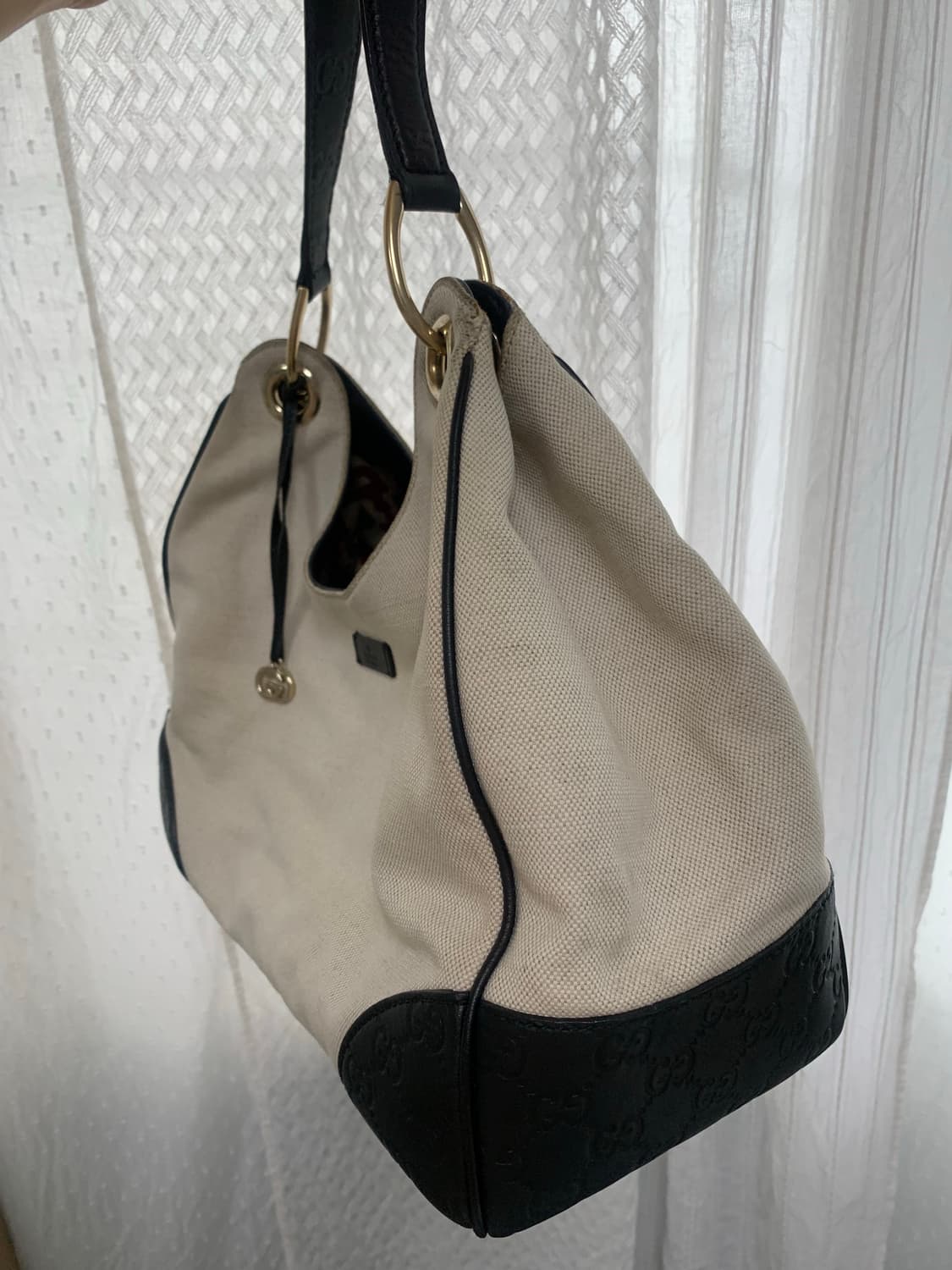 구찌 GUCCI 캔버스 숄더백 아이보리 블랙 상품이미지2