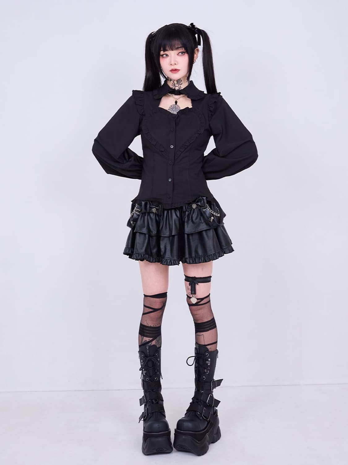 IMVAL Heart Shirt qooza 지뢰계 하트 블라우스데코르테 상품이미지3