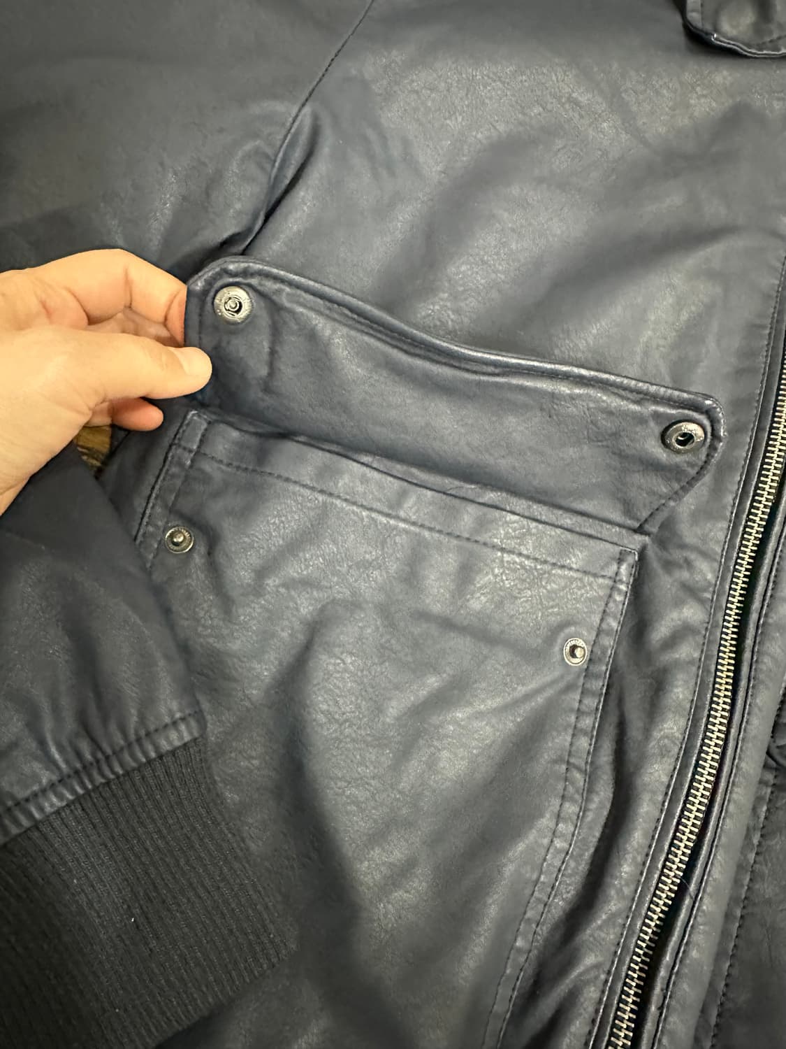 웰스프링 남성 가죽 자켓 100 새제품급 빈티지 올드스쿨느낌 상품이미지4