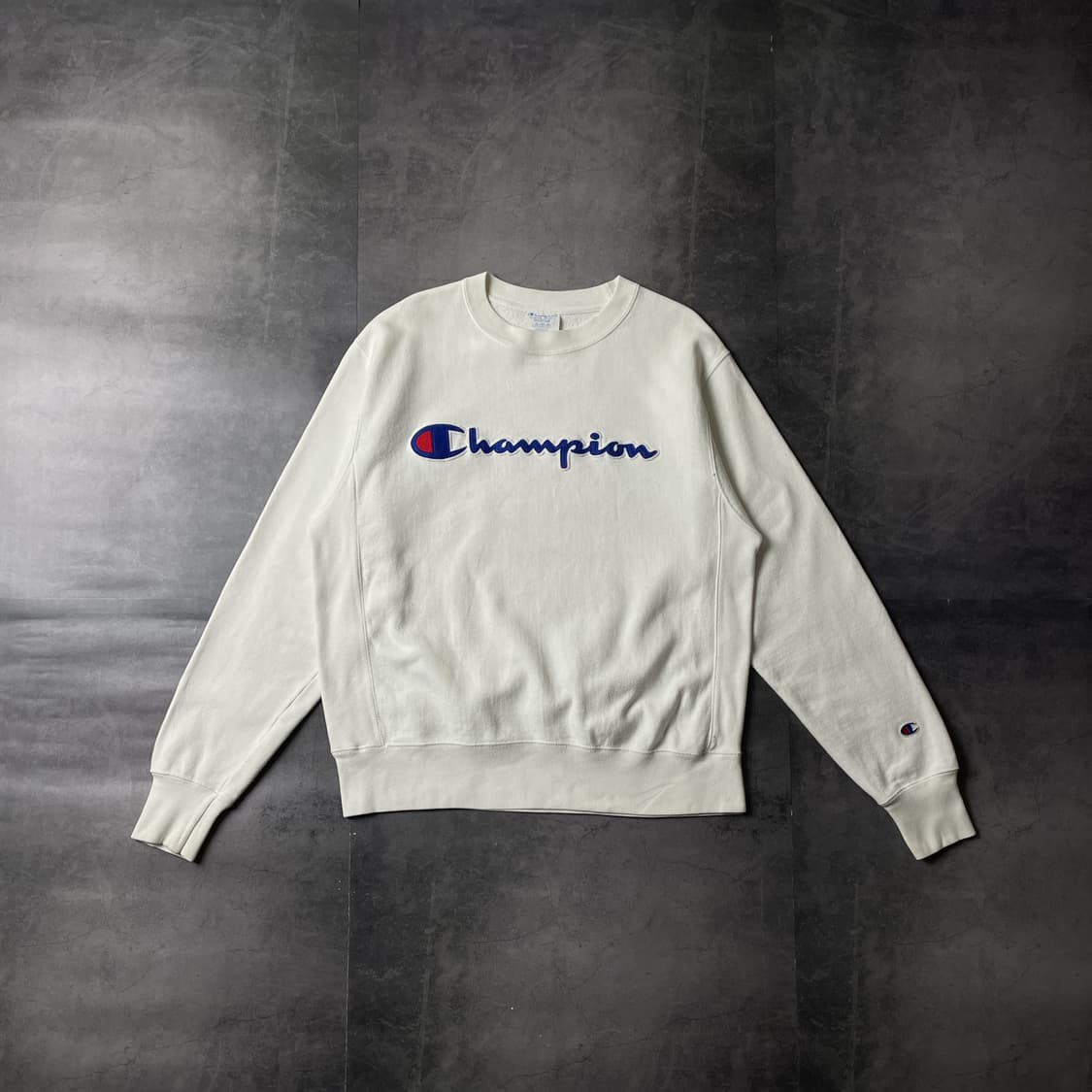 CHAMPION 챔피온 리버스위브 크림 기모 맨투맨 A00495 상품이미지1