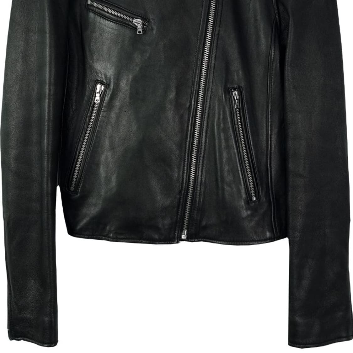 [갭] 리얼 램스킨 양가죽 사선 라이더 자켓 블랙 M18609 상품이미지5