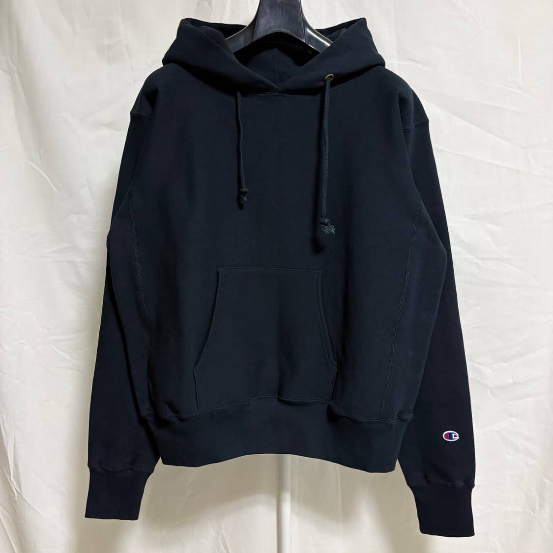 챔피온 리버스위브 USA MADE 레드택 웜업 후드티 / 블랙, L 상품이미지1