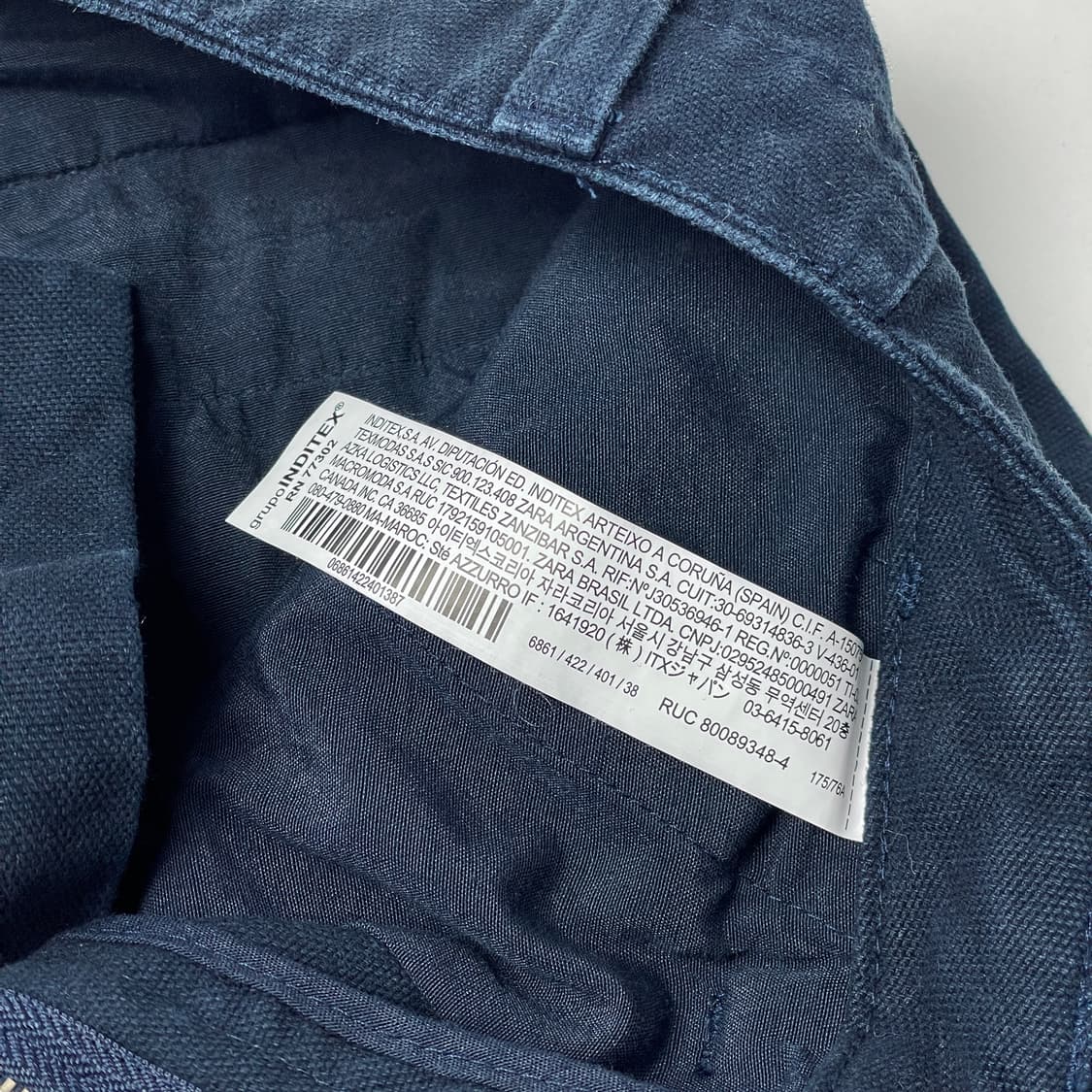 [중고] 자라 커브진 벌룬핏 네이비 면바지 상품이미지5