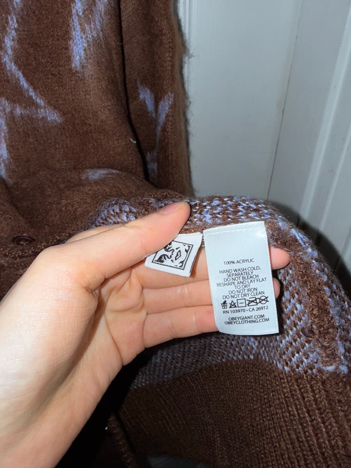 오베이 스타 니트가디건 브라운 상품이미지3