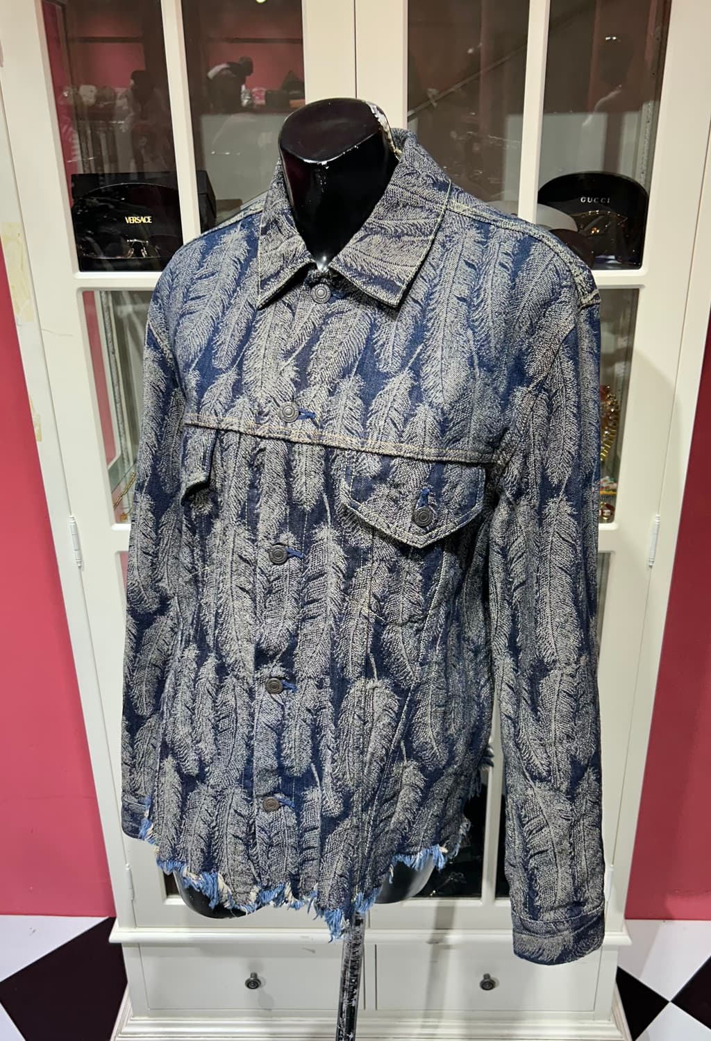 kapital denim jacket 캐피탈 깃털 패턴 데님 자켓 상품이미지1