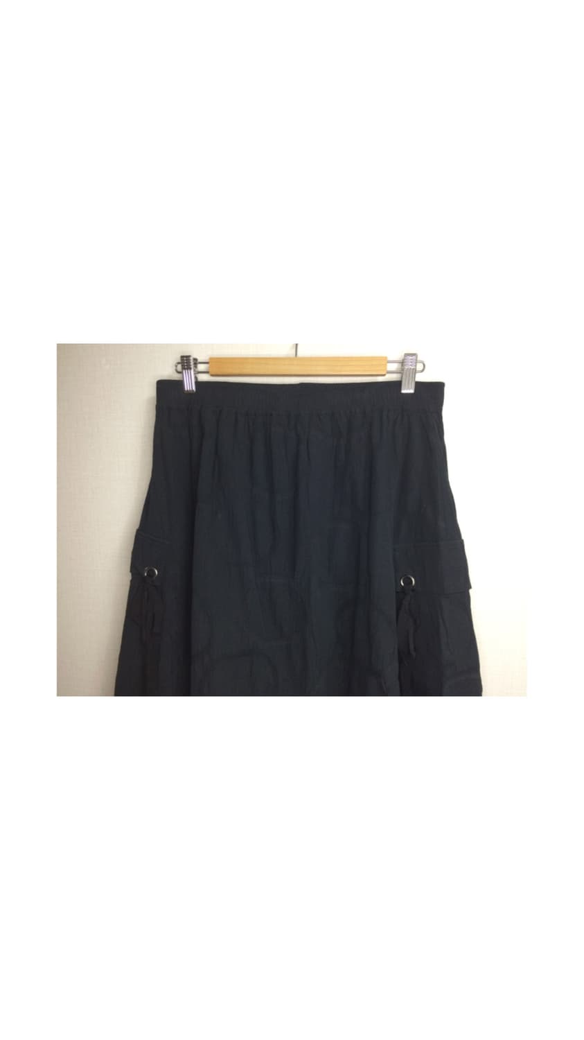 빈티지 블랙 카고 컷 밴딩 스커트 상품이미지2