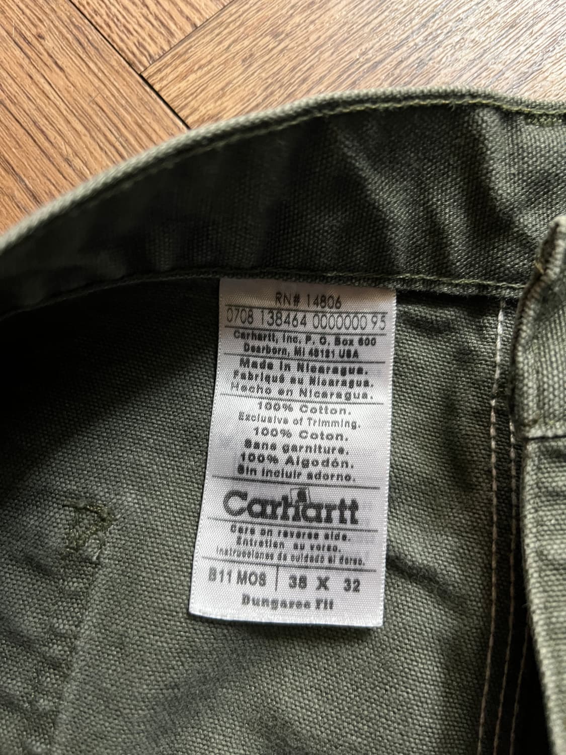 [38]칼하트 USA 빈티지 페인팅 모스그린 싱글니 워크 팬츠 M14 상품이미지9