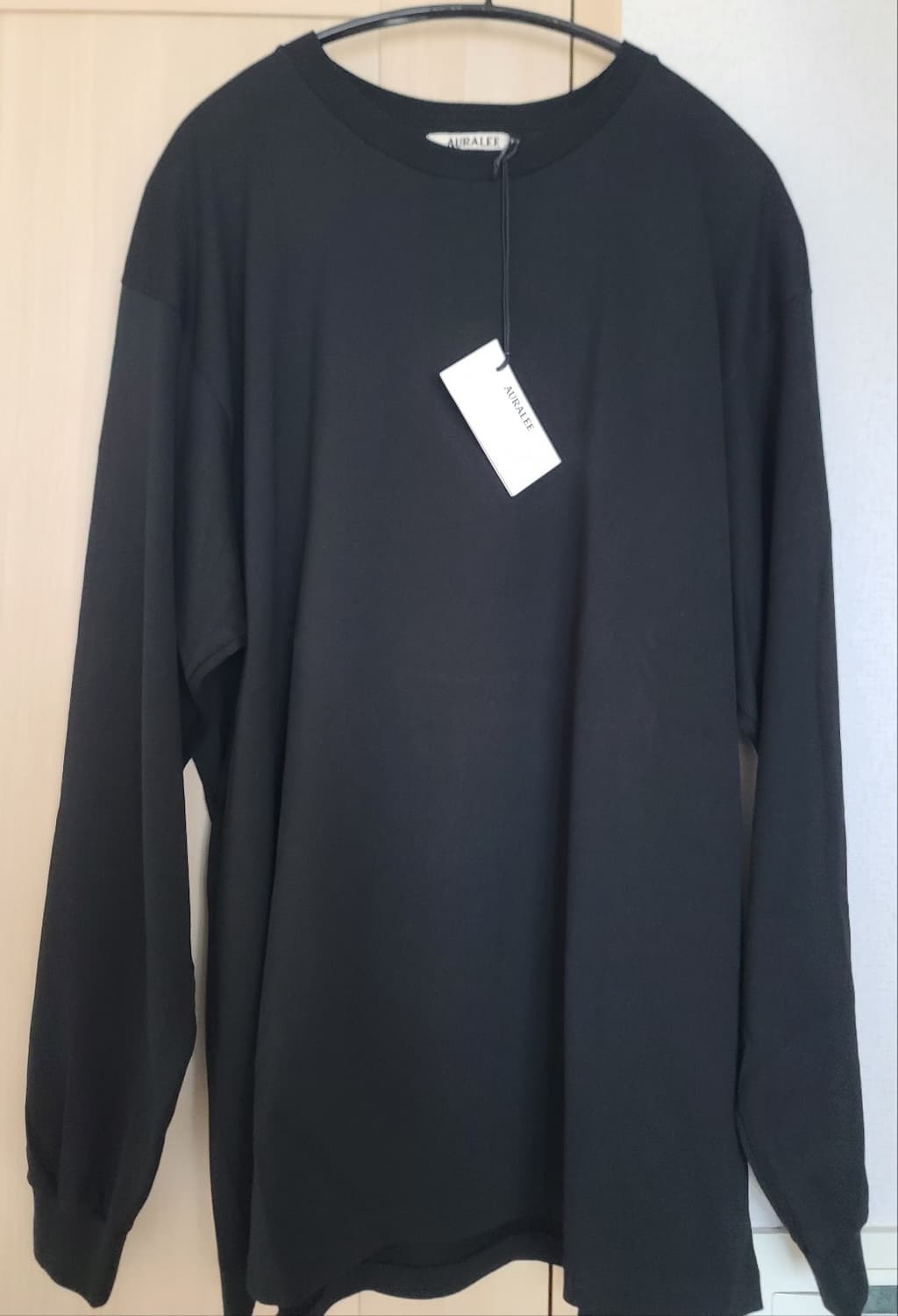 [4] 오라리 LUSTER PLAITING L/S TEE 티셔츠 블랙 상품이미지2