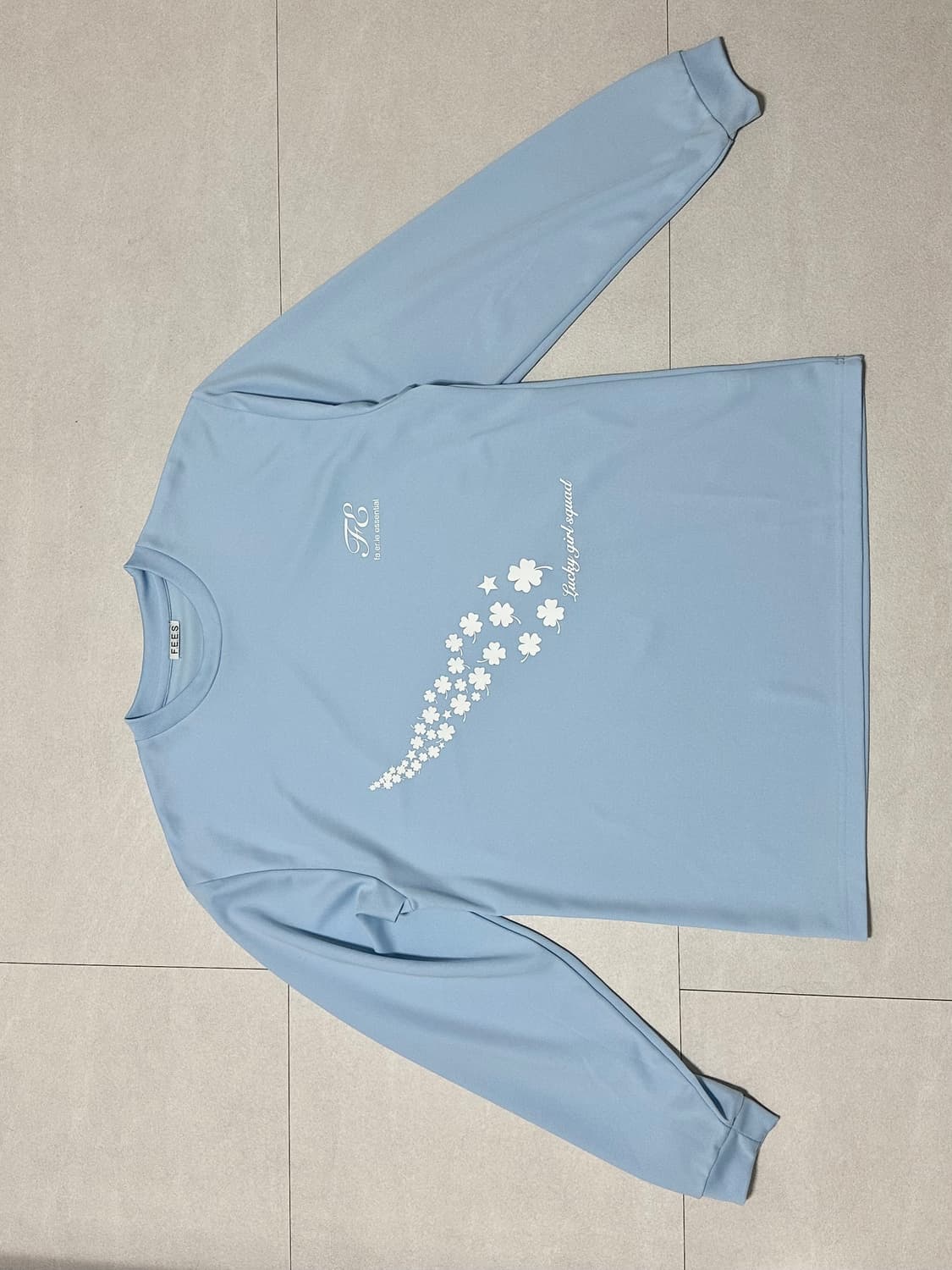 샵페어리 럭키 스쿼드 롱 탑 롱슬리브 블루 상품이미지3