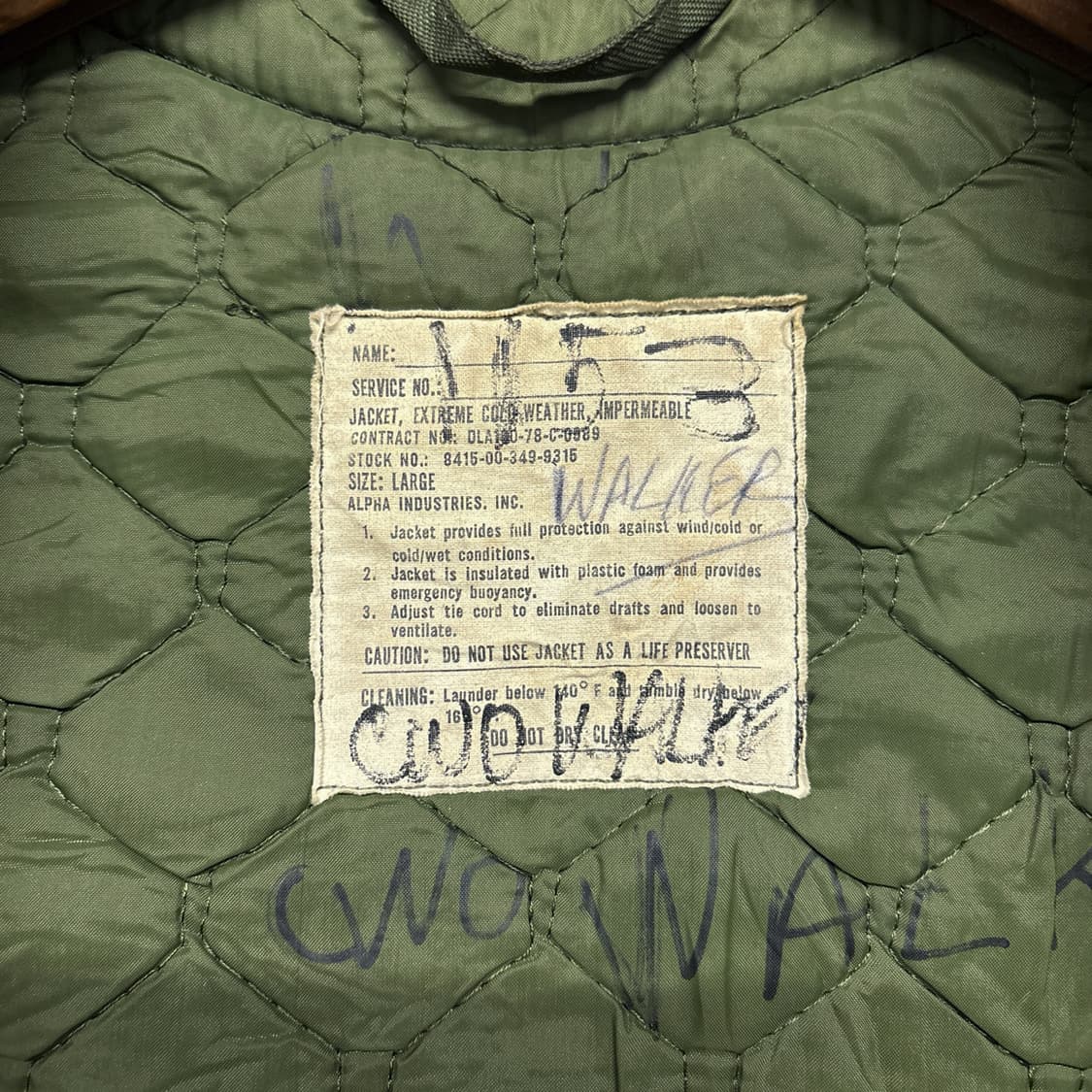 70s 오리지널 U.S. NAVY A-1덱자켓 딥그린 코듀로이 N437 상품이미지7