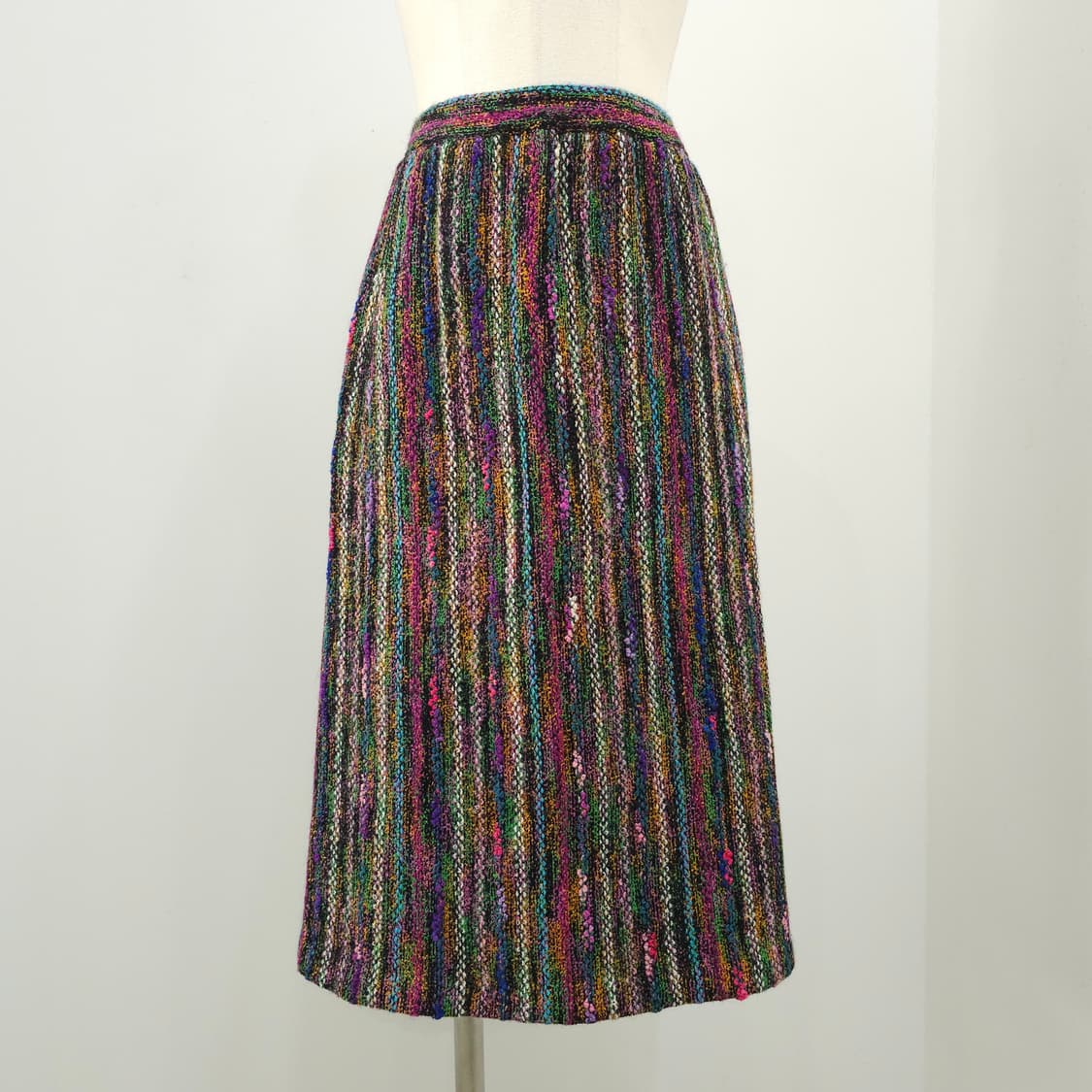 부클레 멀티컬러 A라인 트위드 니트 스커트 상품이미지1